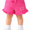 Girls Hot Pink Bow Detail Ruffle Shorts