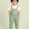 Sage Green Checked Dungaree & Graphic T-Shirt Set for Boys – Soft Cotton Casual Outfit