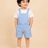 Sky Blue Embroidered Dungaree & White T-Shirt Set for Boys – Soft Cotton Casual Outfit