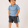 Blue Polo T-Shirt & Shorts Set for Boys – Soft Cotton Casual Summer Outfit