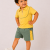 Yellow Polo T-Shirt & Shorts Set for Boys – Soft Cotton Casual Summer Outfit