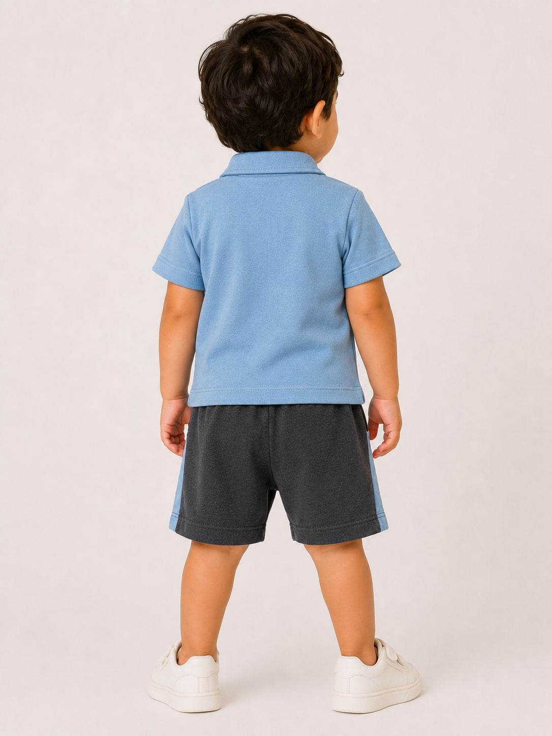 Boys Blue Polo Shirt With Soft Cotton Clothing Set BloomUp