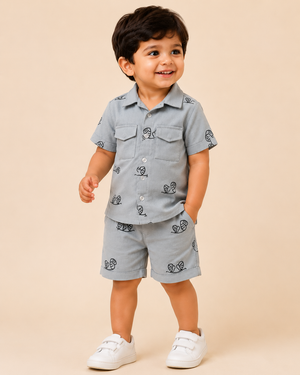 Boys Mustard Sweat Shorts With Soft Cotton Clothing Set BloomUp