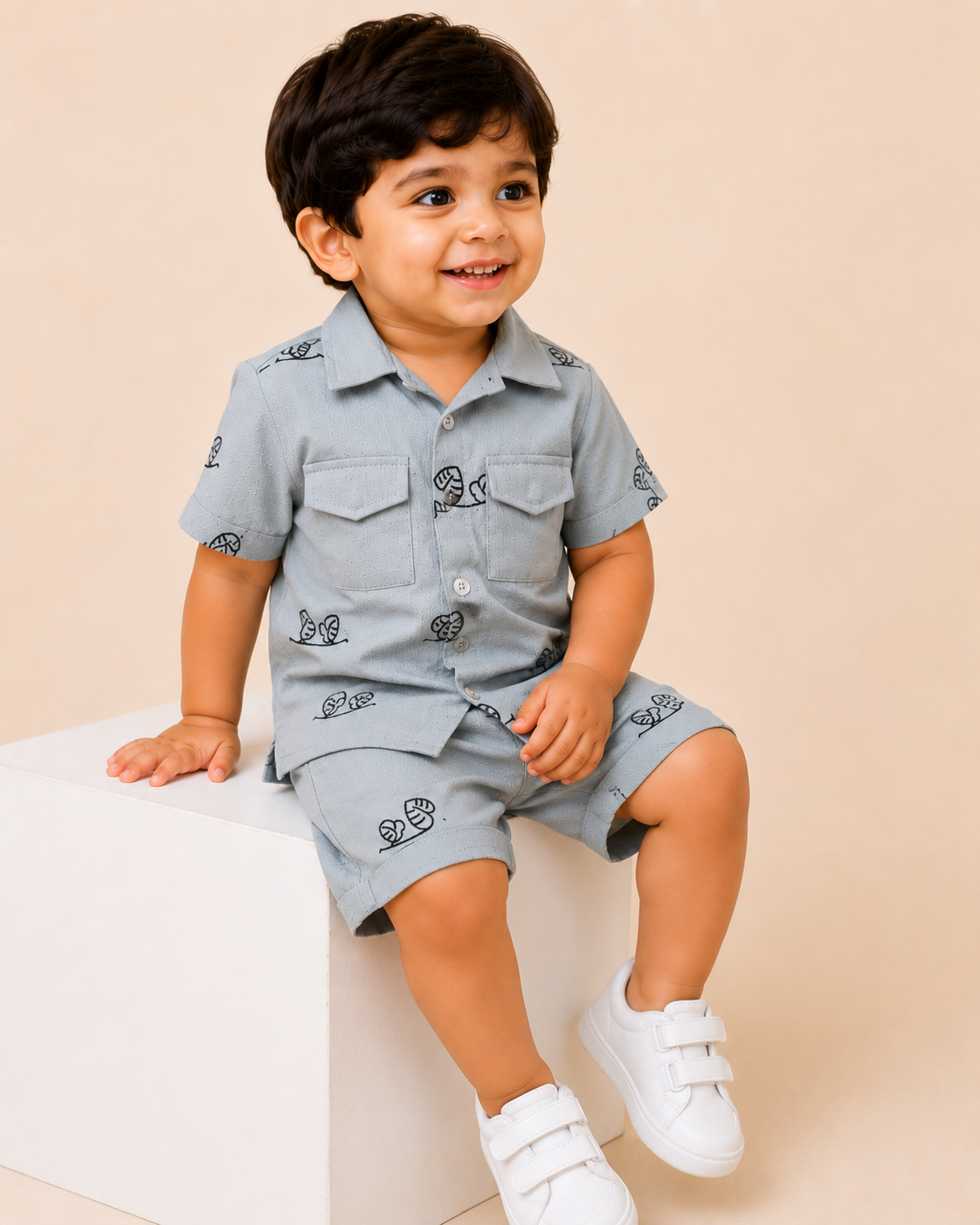 Boys Mustard Sweat Shorts With Soft Cotton Clothing Set BloomUp