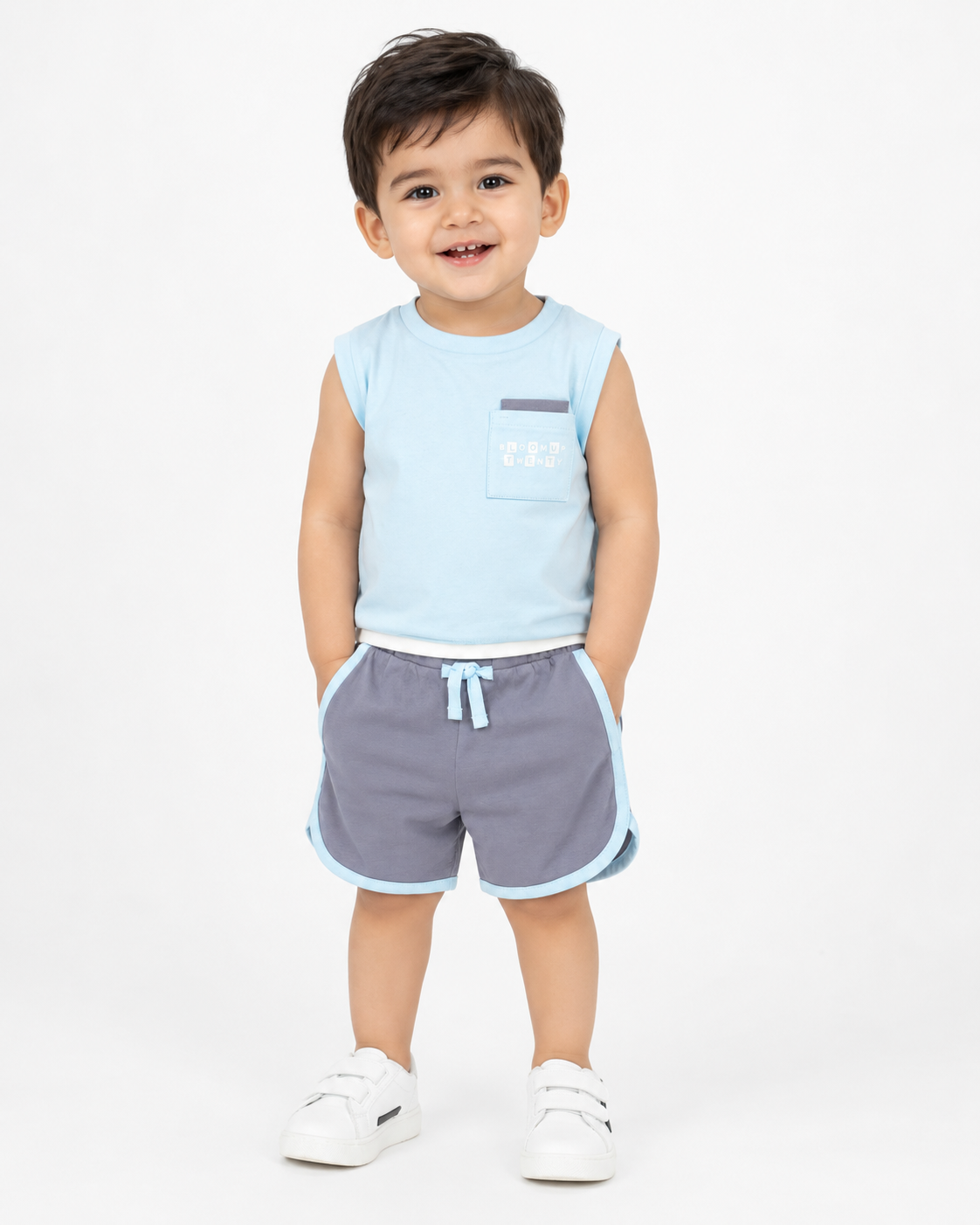 Boys Red Sweat Shorts With Soft Cotton Clothing Set BloomUp