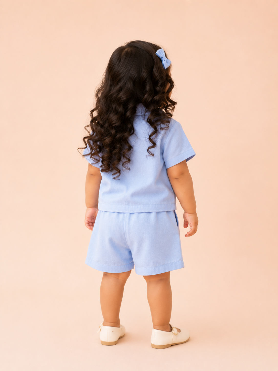 Girls Denim Blue Sleeveless Romper Soft Cotton Clothing Set BloomUp