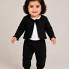 Black Ribbed Top & Jogger Co-ord Set for Baby Girls – Soft Cotton Full Sleeve Casual Outfit