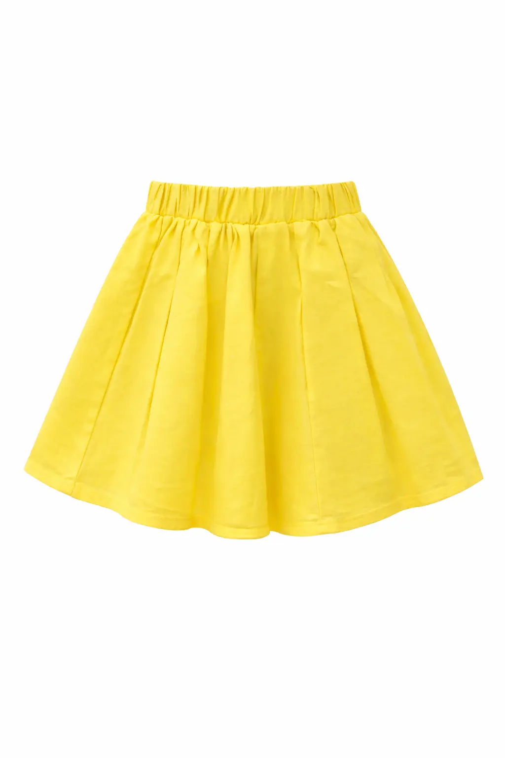 Girls Yellow Flared Pleated Skirt – Elastic Waist Casual Wear BloomUp