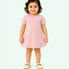 Pink Solid A-Line Kids Dress – Soft Cotton Summer Wear for Girls