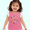 Pink “Love” Graphic Sleeveless Kids T-Shirt – Soft Cotton Lace Shoulder Summer Wear for Girls
