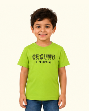 Green Front & Back Graphic Kids T-Shirt – City Print Cotton Summer Wear for Boys BloomUp