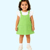 Baby Girls Lime Green Pinafore Dress Set with White Full Sleeve Top