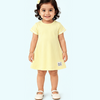 Beige Solid A-Line Kids Dress – Soft Cotton Summer Wear for Girls