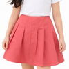 Girls Coral Pink Pleated Skirt – Flared Casual Wear