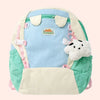 Kids Designer Backpack – Lightweight Pastel School Bag with Plush Keychain & Adjustable Straps