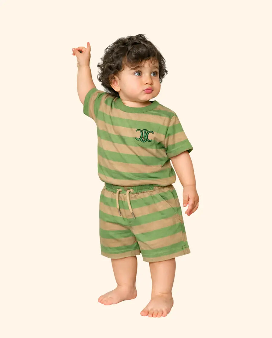 Bloomup Baby Boys Striped T-Shirt & Shorts Set – Cotton Toddler Co-Ord Outfit | Soft Summer Kids Casual Wear Bloom Up
