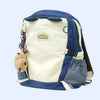 Kids Multi-Color Backpack – Cute School Bag with Charm Keychain & Multiple Compartments