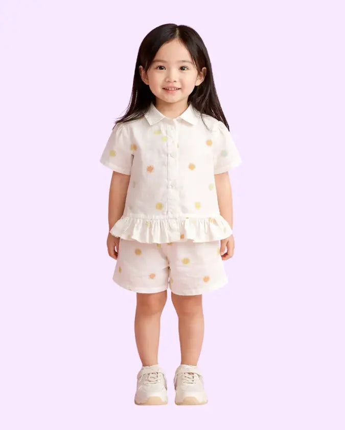 Bloomup Baby Girls Ivory Printed Co-Ord Set Bloom Up