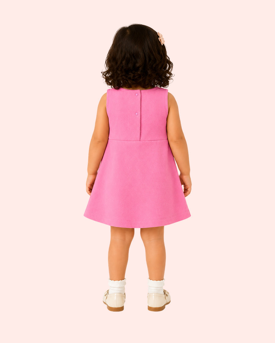 Baby Girls Pink Sleeveless Pocket Detail Dress BloomUp