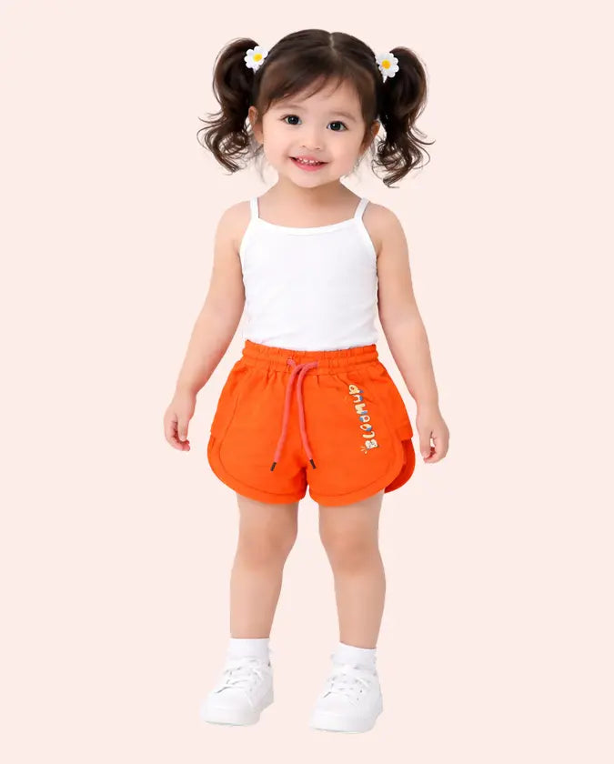 Spark BUG-8308 Orange Kids Shorts - Comfortable and Trendy Drawstring Shorts for  Girls Spark
