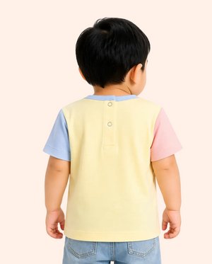 Butter Yellow Cartoon Graphic Kids T-Shirt – Soft Cotton Multi-Color Sleeve Summer Wear for  Girls BloomUp