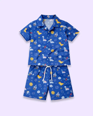 Bloomup Baby Boys Cotton Printed Shirt & Shorts Set – Cute Animal Graphic Summer Co-Ord Outfit for Infants & Toddlers Bloom Up