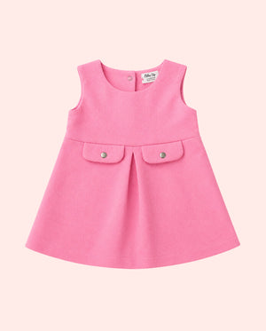 Baby Girls Pink Sleeveless Pocket Detail Dress BloomUp