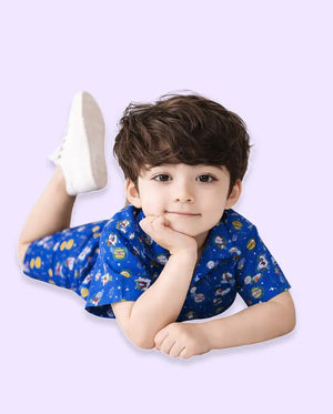 Bloomup Baby Boys Cotton Printed Shirt & Shorts Set – Cute Animal Graphic Summer Co-Ord Outfit for Infants & Toddlers Bloom Up