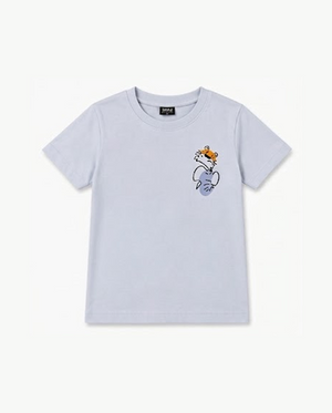 Sky Blue Minimal Cartoon Kids T-Shirt – Soft Cotton Casual Summer Wear for Boys BloomUp
