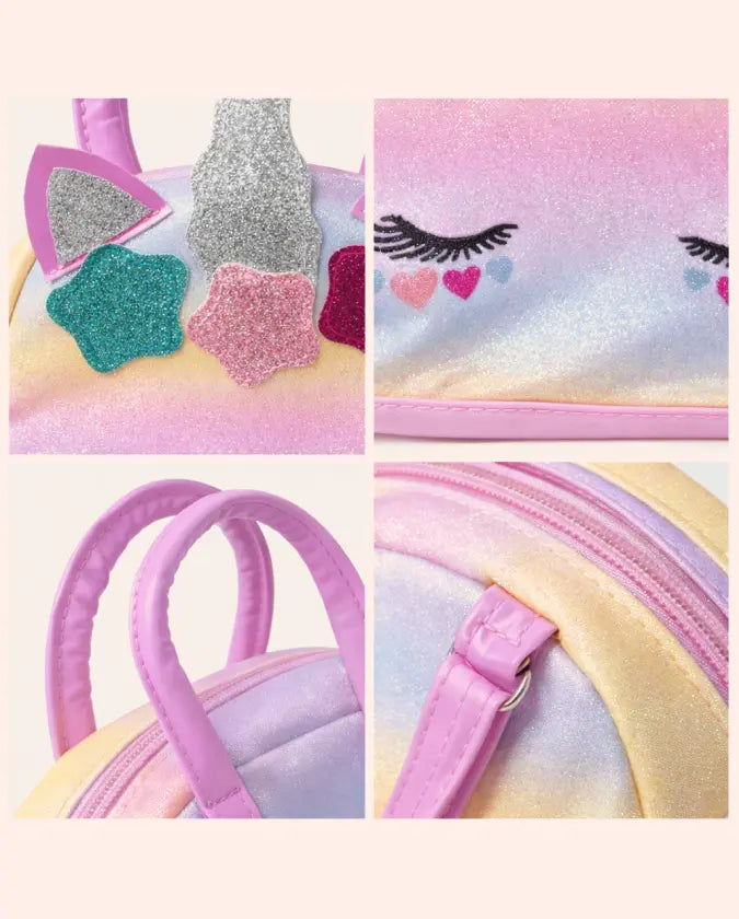 BLOOMUP Kids Unicorn Bag – Cute Rainbow Handbag for Girls | Glitter Party Bag with Shoulder Strap Bloom Up