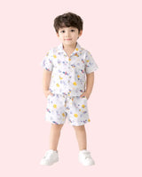 Bloomup Baby Boys Cotton Printed Shirt & Shorts Set – Cute Animal Graphic Summer Co-Ord Outfit for Infants & Toddlers Bloom Up