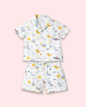 Bloomup Baby Boys Cotton Printed Shirt & Shorts Set – Cute Animal Graphic Summer Co-Ord Outfit for Infants & Toddlers Bloom Up