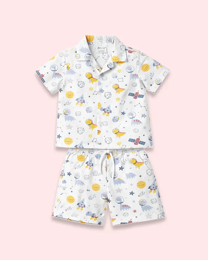 Bloomup Baby Boys Cotton Printed Shirt & Shorts Set – Cute Animal Graphic Summer Co-Ord Outfit for Infants & Toddlers Bloom Up