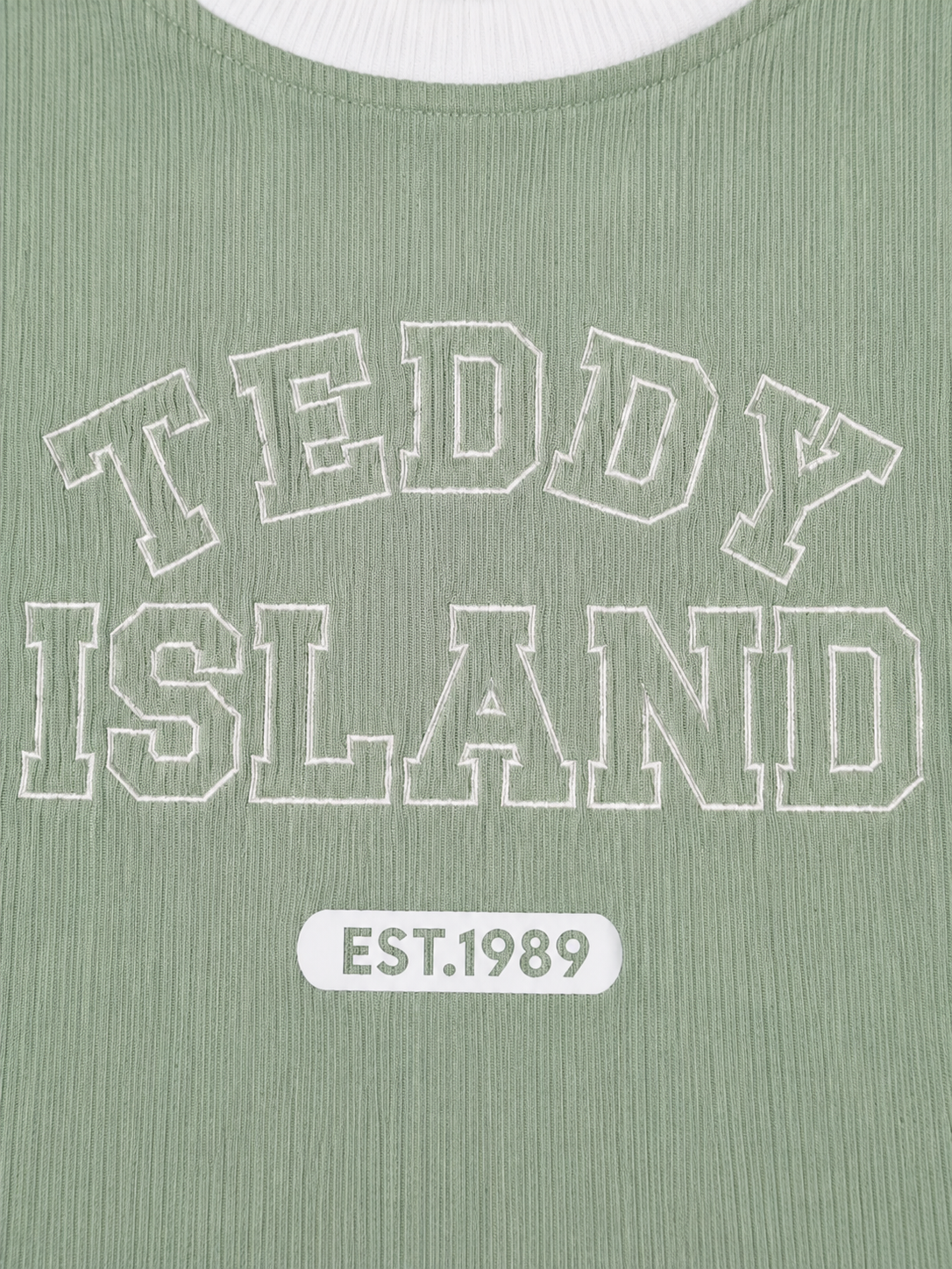 Teddy Island Ribbed T-Shirt & Jogger Set for Boys – Soft Cotton Co-ord Set BloomUp