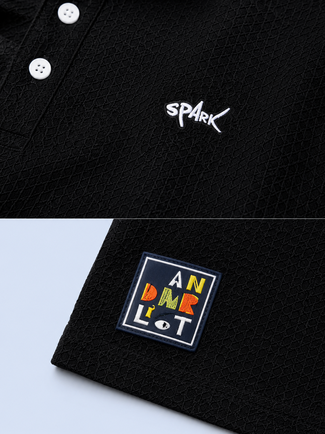 Black SPARK Logo Polo T-Shirt for Boys – Soft Cotton Casual Wear BloomUp
