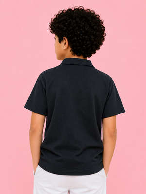 Black Comfort Fit Boys  Soft Cotton T-Shirt BloomUp