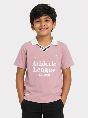 Boys Pink Polo Shirt With Soft Cotton T-Shirt BloomUp