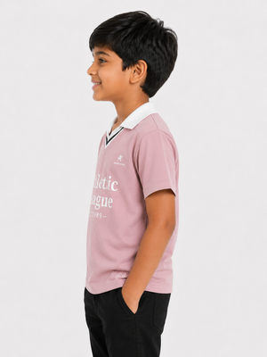 Boys Pink Polo Shirt With Soft Cotton T-Shirt BloomUp