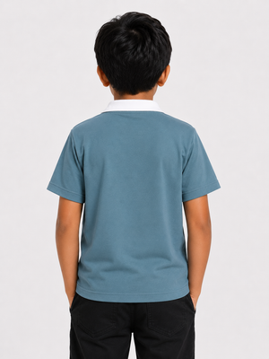 Boys Teal Polo Shirt With Soft Cotton T-Shirt BloomUp
