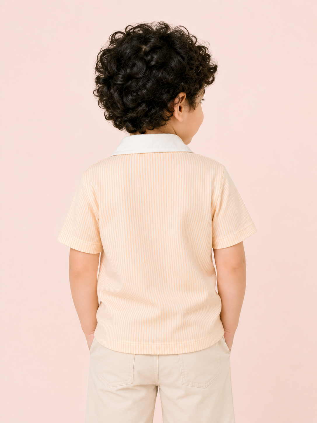 Boys Peach Soft Cotton T-Shirt Casual Fashion Kids Wear BloomUp