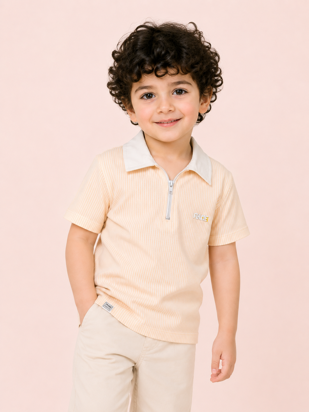 Boys Peach Soft Cotton T-Shirt Casual Fashion Kids Wear BloomUp