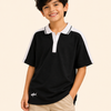 Boys Black Polo T-Shirt – Casual Half Sleeve Collar Tee
