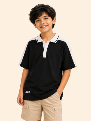 Black Casual Summer Boys  Soft Cotton T-Shirt BloomUp