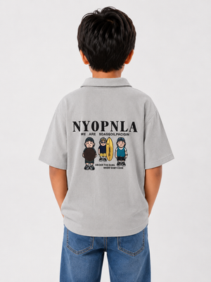 Boys Grey Polo Shirt With Soft Cotton T-Shirt BloomUp