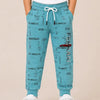 Sky Blue Printed Jogger Pants for Boys – Soft Cotton Drawstring Track Pants