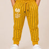 Mustard Striped Jogger Pants for Boys – Soft Cotton Drawstring Track Pants