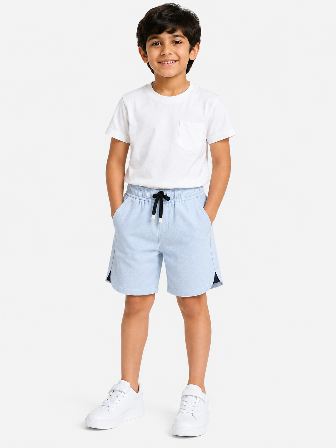 Boys Light Blue Pull On Soft Cotton Bottom Wear BloomUp