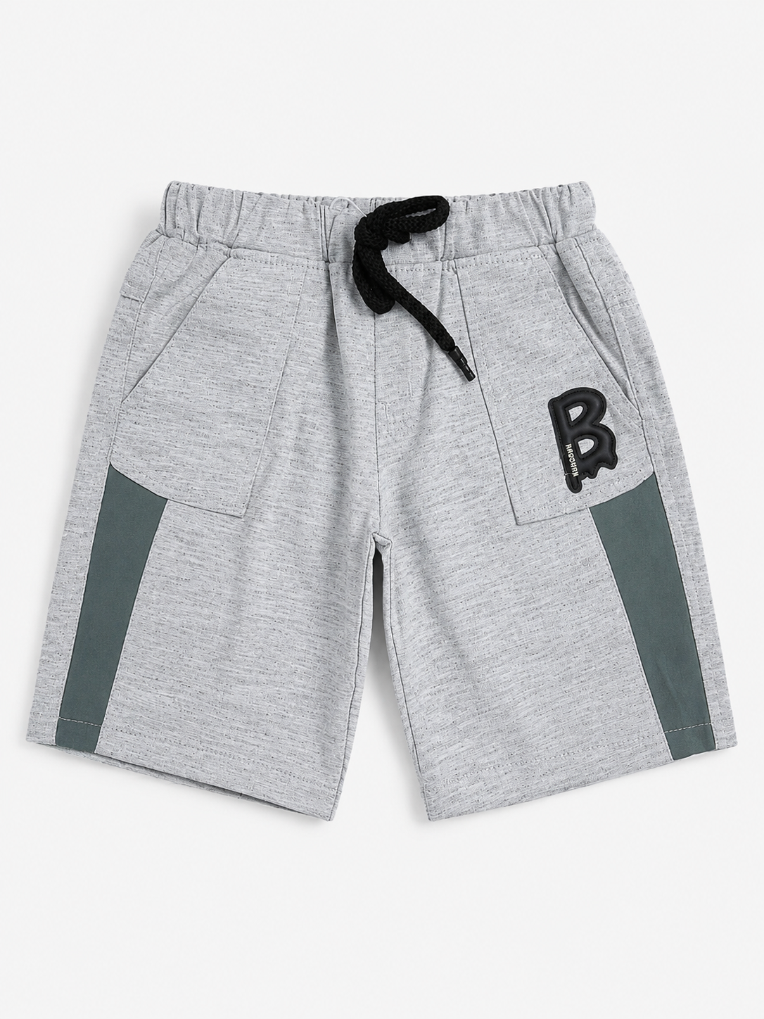 Boys Grey Melange Sweat Shorts Soft Cotton Bottom Wear BloomUp