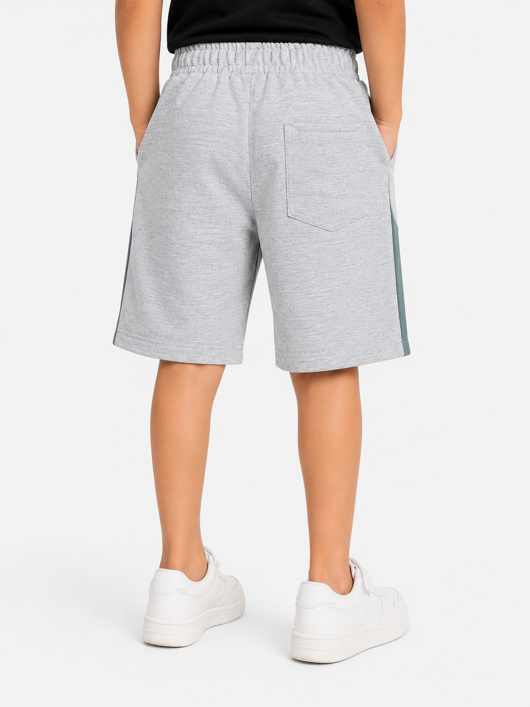 Boys Grey Melange Sweat Shorts Soft Cotton Bottom Wear BloomUp