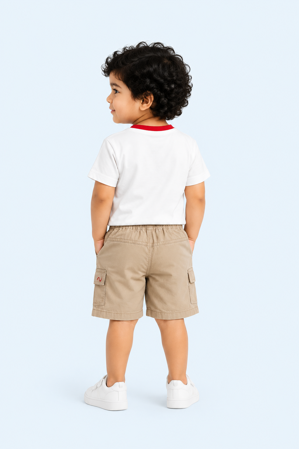 White Have Fun Crab Graphic T-Shirt & Beige Shorts Set for Toddlers – Soft Cotton Summer Wear BloomUp